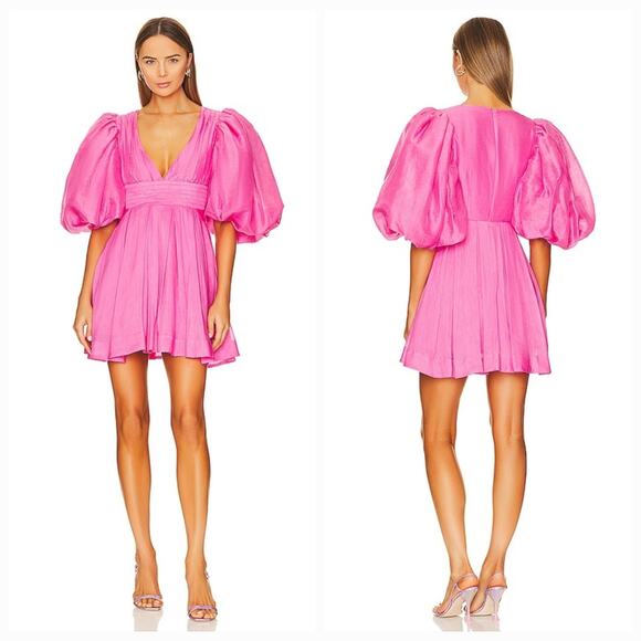 Aureta. Serendipity Mini Dress in Hot Pink XS - Picture 1 of 14